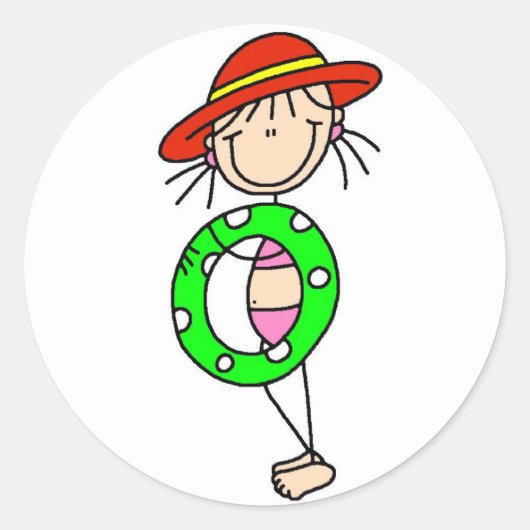 Stick Girl avec Sticker Tube de nage (Devant)