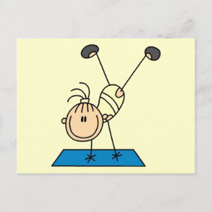 Stick Girl Doing Flips Tshirts en Gifts Briefkaart