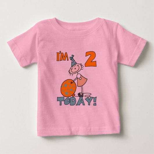 Stick Girl I'm 2 Today Tshirts et cadeaux (Devant)