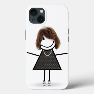 Stick Girl in Sneakers met haar iPhone 13 Hoesje