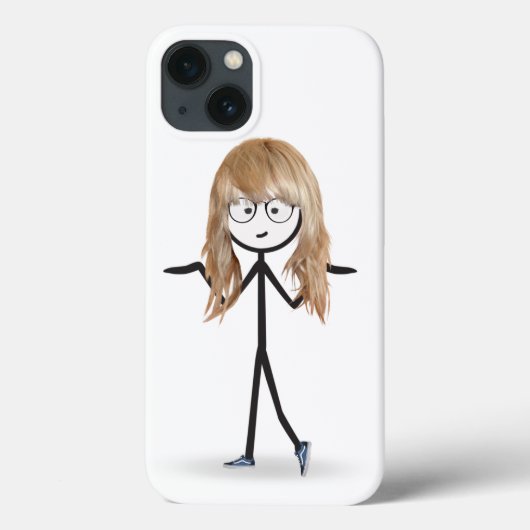 Stick Girl met blond haar Case-Mate iPhone Case (Achterkant)