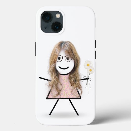 Stick Girl met Daisies Case-Mate iPhone Case (Achterkant)