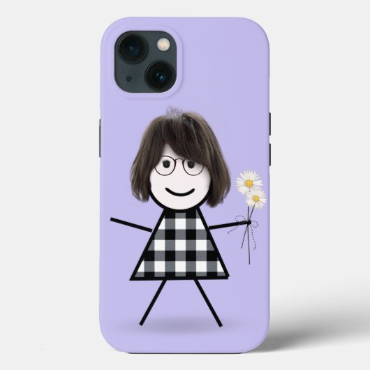 Stick Girl met Daisies Case-Mate iPhone Case (Achterkant)