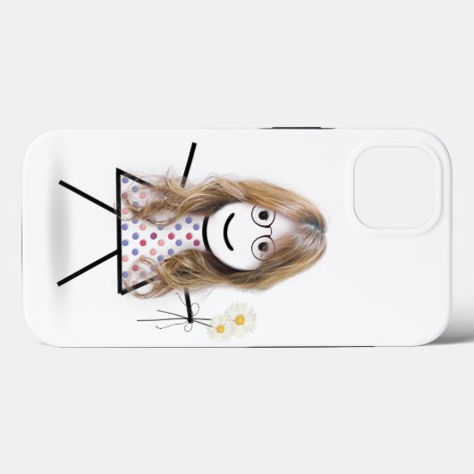 Stick Girl met Daisies Case-Mate iPhone Case (Achterkant (horizontaal))
