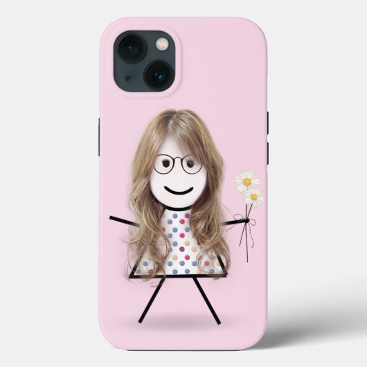 Stick Girl met Daisies Case-Mate iPhone Case (Achterkant)