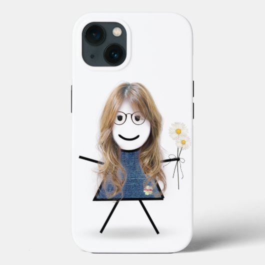 Stick Girl met Daisies Case-Mate iPhone Case (Achterkant)