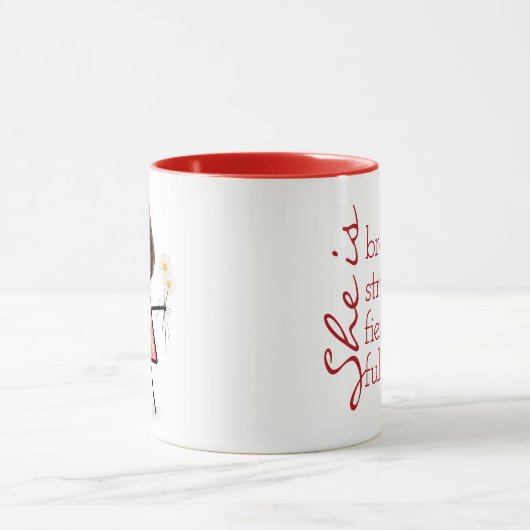 Stick Girl met Daisies en Inspirerend Quote Mok (Midden)