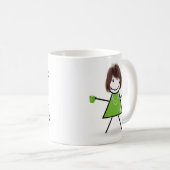 Stick Girl met Green Coffee Mok (Voorkant rechts)