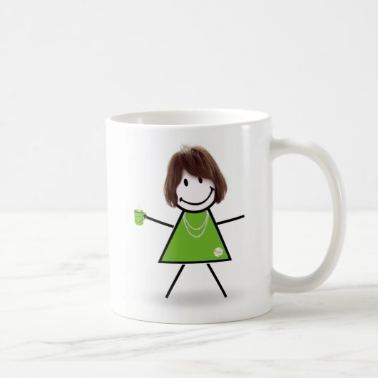 Stick Girl met Green Coffee Mok (Rechts)