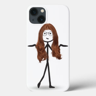 Stick Girl met Red Hair iPhone 13 Hoesje