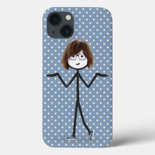 Stick Girl met Sneakers op Stippen iPhone 13 Hoesje