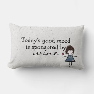 Stick Girl met wijn en Sneakers Kussen