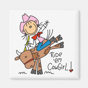 Stick Girl Ride Em Cowgirl Tshirts en Gifts Magneet