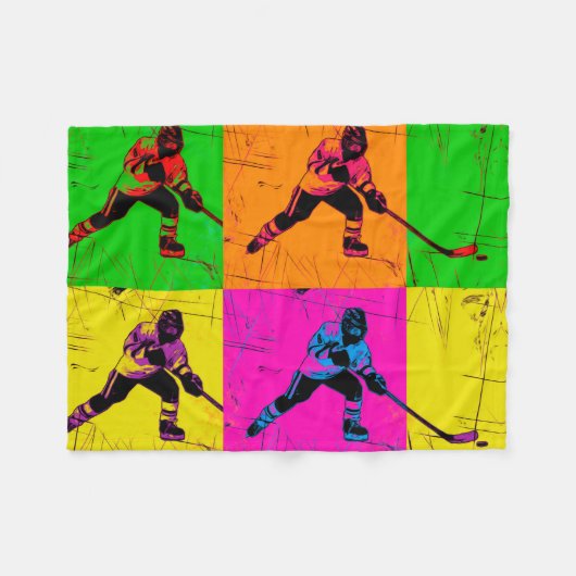 Stick Handling Hockey Player Fleece Blanket Deken (Voorkant (Horizontaal))