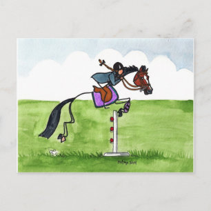 STICK HORSE Pony Showspringer Briefkaart