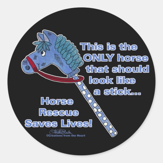 Stick Horse Ronde Sticker (Voorkant)
