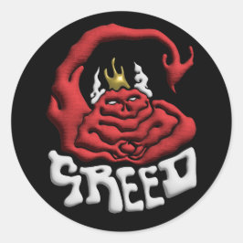 Stick it to your Sin Greed Devil Ronde Sticker