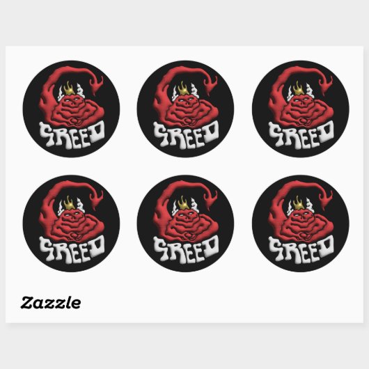 Stick it to your Sin Greed Devil Ronde Sticker (Vel)