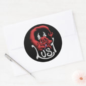 Stick it to your Sin Lust Devil Ronde Sticker (Envelop)