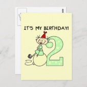 Stick Meisje 2e Verjaardag Tshirts en geschenken Briefkaart (Voorkant / Achterkant)