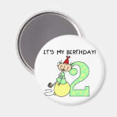 Stick Meisje 2e Verjaardag Tshirts en geschenken Magneet (Voorkant / Achterkant)