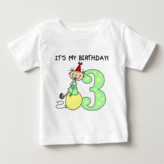 Stick Meisje 3e Verjaardag Tshirts en geschenken (Voorkant)