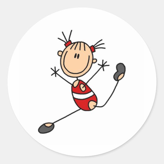 Stick Meisje Gymnast Stickers (Voorkant)
