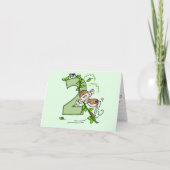 Stick Monkey Swing 2e verjaardag Fill-in Uitnodigi Bedankkaart (Voorkant)