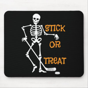 Stick Of Treat Skelet IJshockey Halloween Spokenbe Muismat