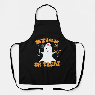 Stick or Treat Nurse Funny Halloween Kostuum Essen Schort