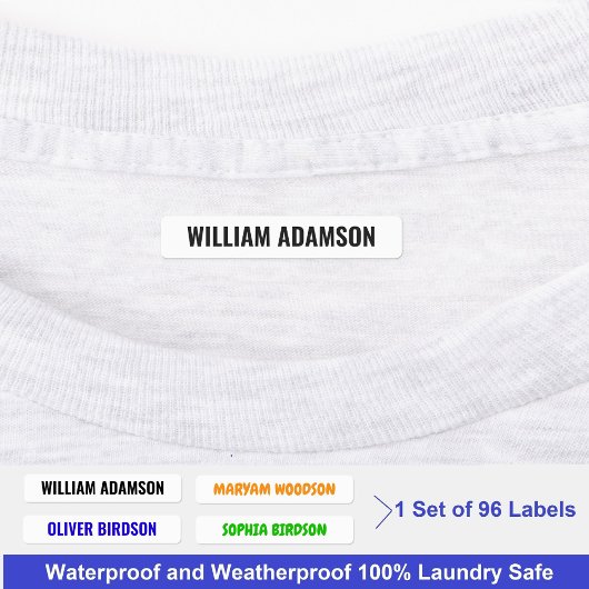 Stick personnalisé sur le nom Étiquettes pour vête