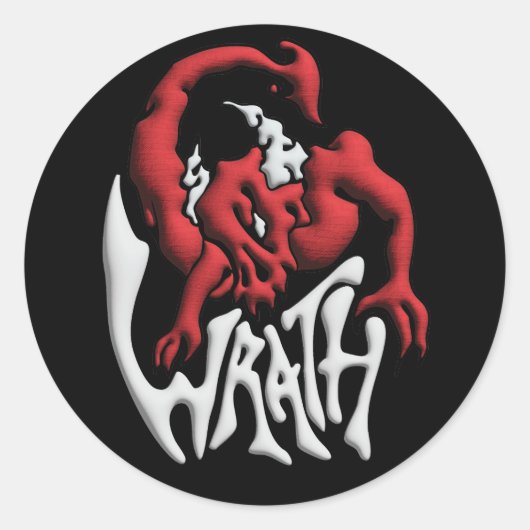 Stick to your Sin Wrath Ronde Sticker (Voorkant)
