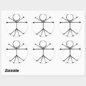 Stick Vitruvian Man Sticker (Vel)