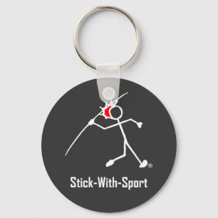 Stick with Sport Javelin Stickman Red Dark Sleutelhanger