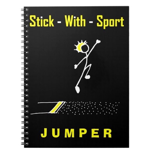 Stick with Sport Long Jumper Black + Gold notebook Notitieboek (Voorkant)