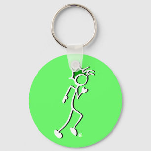 Stick-with-Sport Runner Stickman Green tones Sleutelhanger