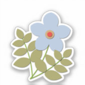 Sticker С simple fleur bleue (Recto)