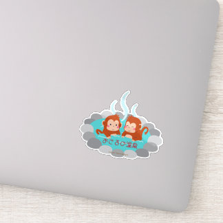 STICKER かわいいニホンザルと温泉ステッカー♡