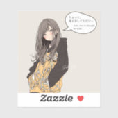 STICKER ちょっと考え事してただけステッカー|寿司娘シール (Feuille)