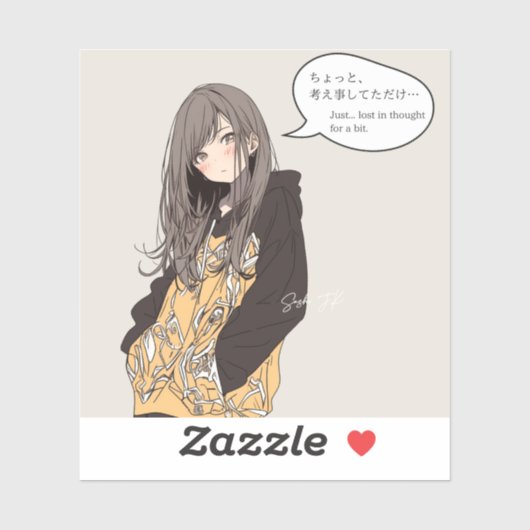 STICKER ちょっと考え事してただけステッカー|寿司娘シール (Feuille)