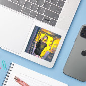 Sticker アーティストの部屋シール|寿司娘 GenerativeAI (Ordinateur portable avec iPhone)