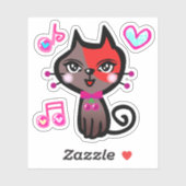 Sticker キュートな赤茶ねこ Cute red brown cat. シール (Feuille)