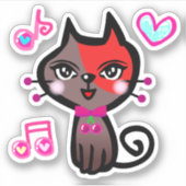 Sticker キュートな赤茶ねこ Cute red brown cat. シール (Devant)