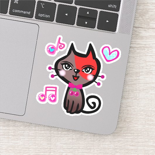 Sticker キュートな赤茶ねこ Cute red brown cat. シール (Détail)