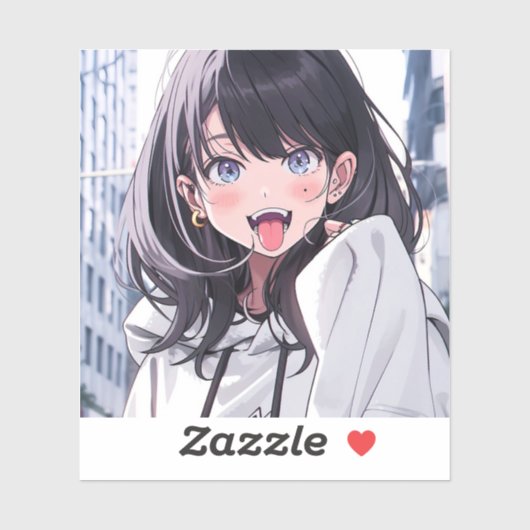 Sticker シール｜あっかんベーJK｜寿司娘 GenerativeAI (Feuille)