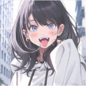 Sticker シール|あっかんベーJK|寿司娘 GenerativeAI (Devant)