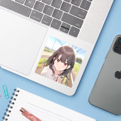 Sticker シール Seal|ん??寿司娘 GenerativeAI (Ordinateur portable avec iPhone)