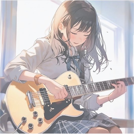 Sticker シール Seal｜ギターJK 寿司娘 GenerativeAI (Devant)