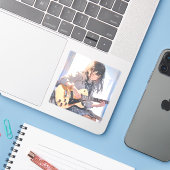 Sticker シール Seal｜ギターJK 寿司娘 GenerativeAI (Ordinateur portable avec iPhone)
