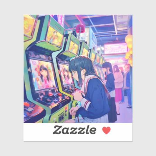 Sticker シール Seal｜ゲーセンJK 寿司娘 GenerativeAI (Feuille)